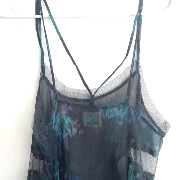 Free People Intimately Chiffon Blue Poppyfield Midnight Slip Dress Size XS-S - Picture 5 of 14